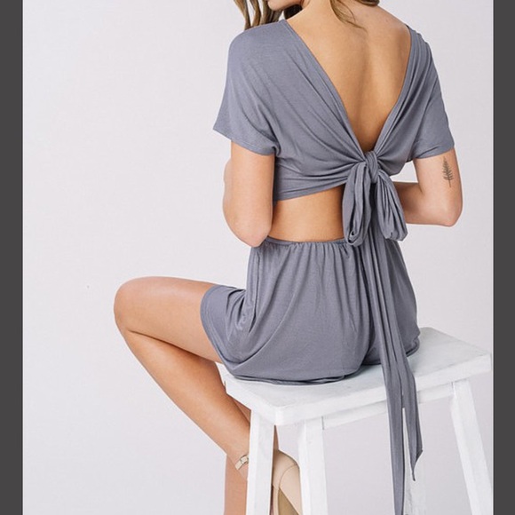 ROMPER OPEN BACK TIE UP - Picture 4 of 7